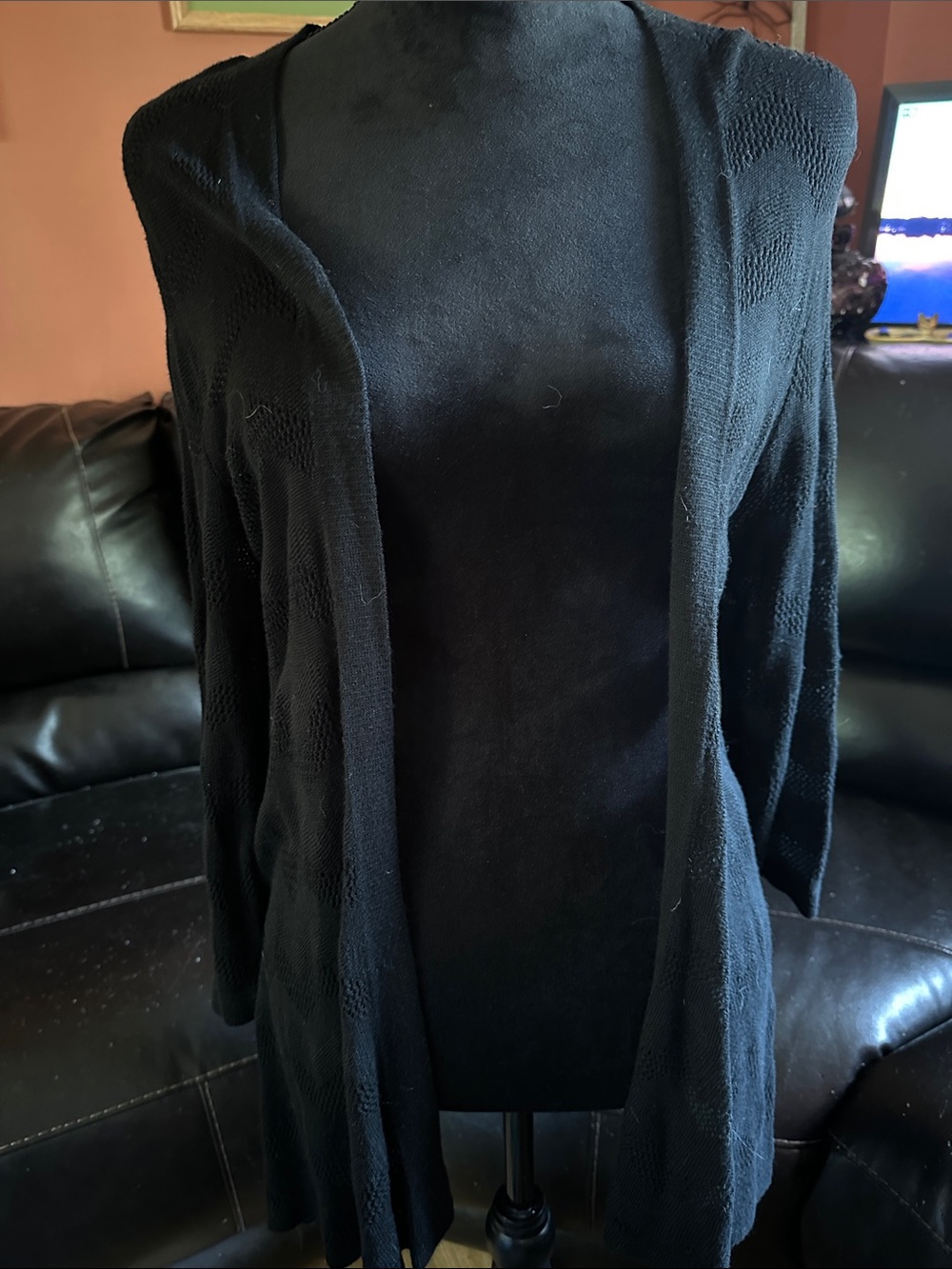 croft & barrow Black Open-Front Women's Cardigan